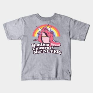 T rex unicorn hunter Kids T-Shirt